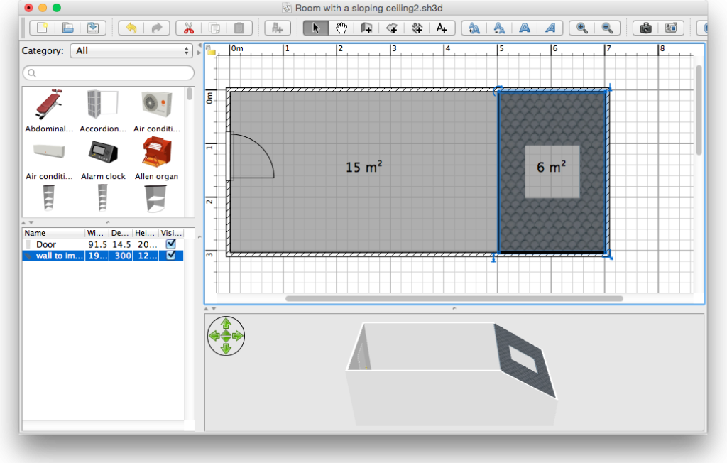 adjust sloping ceiling
