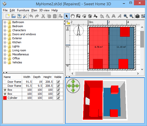 Sweet Home 3D 4.4. damaged home