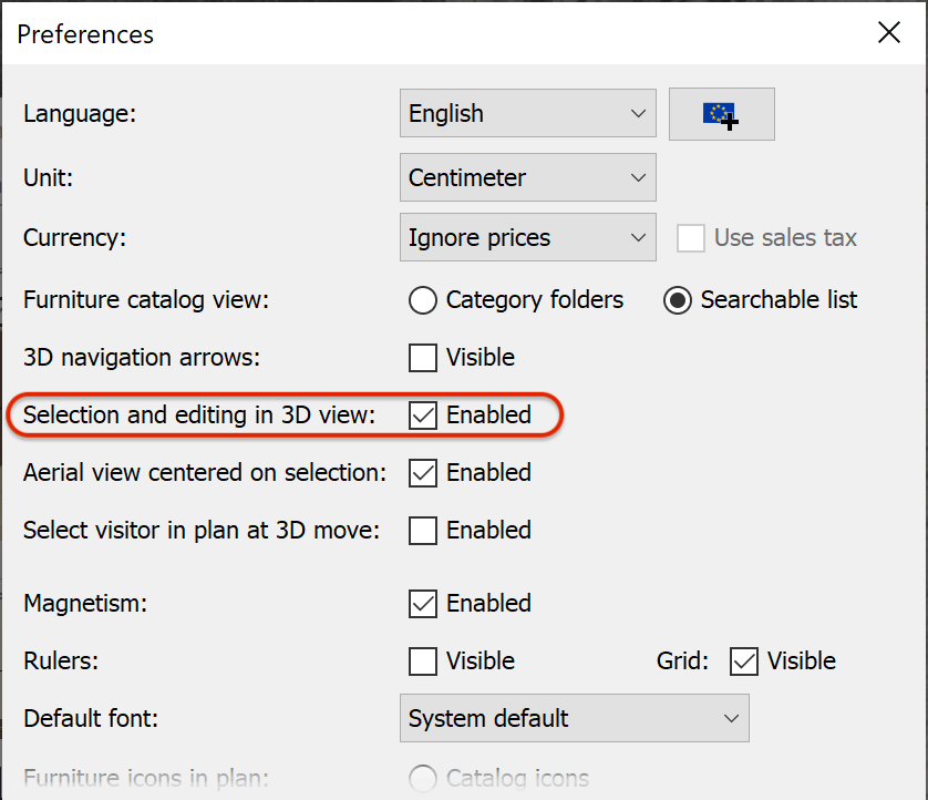 Editing in the 3D view