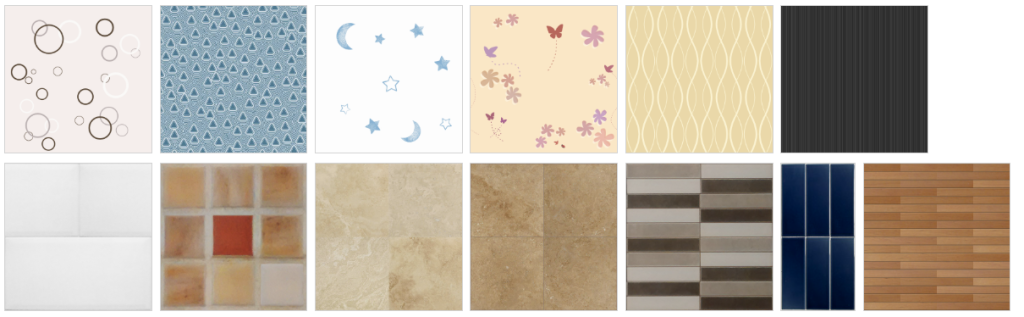 Sweet Home 3D Textures Library 1.0: 84 New Seamless Textures Released
 Wall paper and tiles