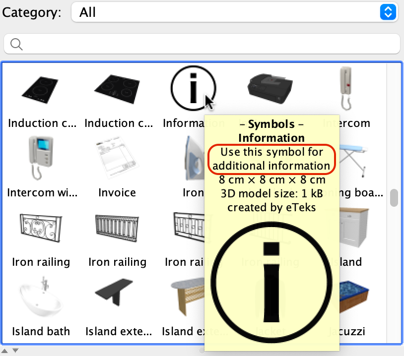 Sweet Home 3D 7.1 - Improvements. Forniture description