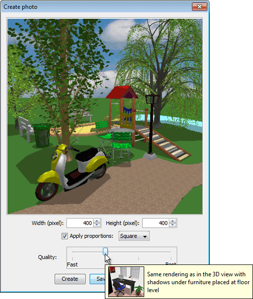 Sweet Home 3D 3.0. shadows quality