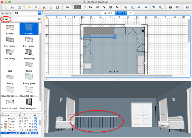 install horizontal rail 